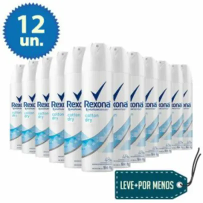 Leve Mais Pague Menos: 12 Desodorantes Aerosol Rexona Women Cotton 150ml