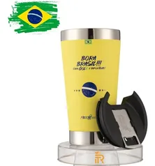 Copo Térmico Com Tampa Inox Cerveja Brasil Patriota