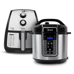 Kit Fritadeira Air Fryer 4l Cor Inox + Panela De Pressão 6l Mastersteam - 220v