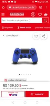Controle Joystick Buetooth PS4 - R$139