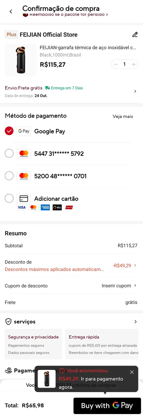 Imagem na descrição da promoção