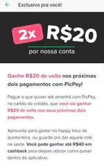 (Usuários selecionados) Ganhe até R$40 de Cashback no Picpay