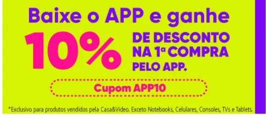 10% desconto primeira compra pelo APP.