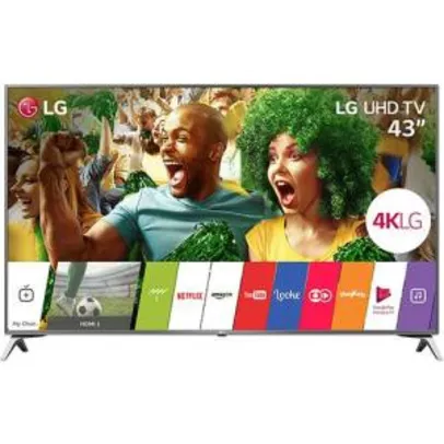 Smart TV LG Ultra HD 43" IPS 4K 43UJ6525 WebOS HDR Magic Mobile