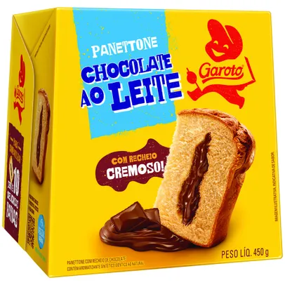 Panettone recheio cremoso chocolate ao leite garoto caixa 450G