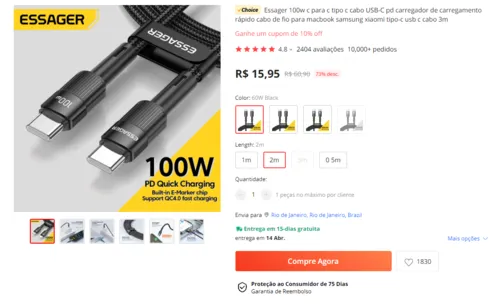 Imagem na descrição da promoção