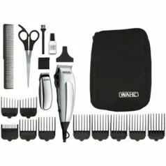 KIT de Cuidados Pessoais Wahl - Máquina de Corte com Lâminas de Aço + Aparador de Barba, Bigode e Costeleta - 10 Pentes de Altura - Deluxe Home Pro