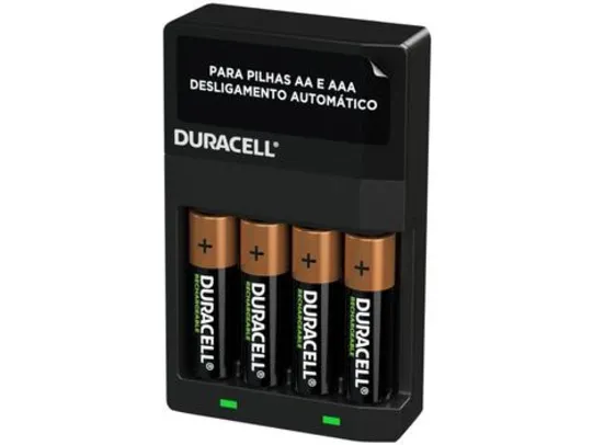 Carregador de Pilhas Recarregáveis AA e AAA - Duracell com 4 Pilhas AA