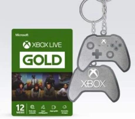 [PRIME] XBOX Live Gold 12 meses + chaveiro | R$ 149