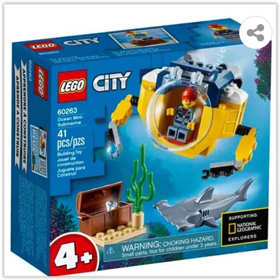 LEGO City Mini-submarino Oceânico 60263 – 41 Peças | R$ 57