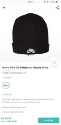 Gorro Nike SB Fisherman Beanie Preto | R$70