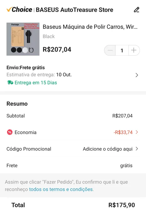 Imagem na descrição da promoção