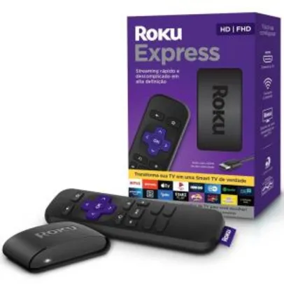 [APP] ROKU Express - Dispositivo de Streaming Full HD - Preto | R$ 200