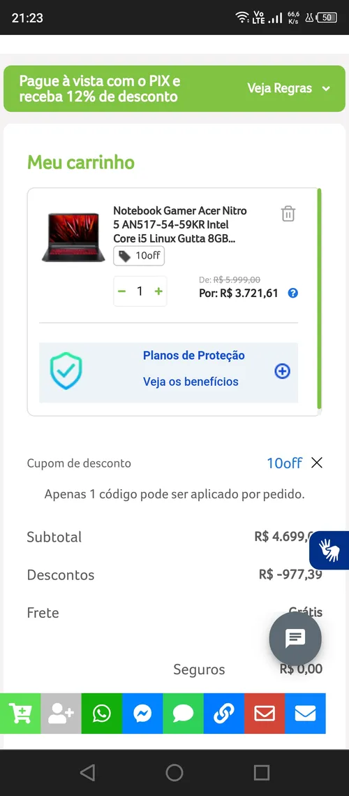 Imagem na descrição da promoção