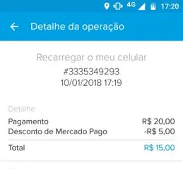 R$5 de desconto para recarregar o celular (Mercado Pago)