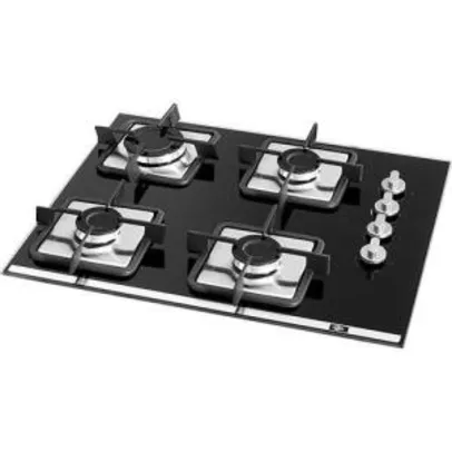 Cooktop a Gás Layr Mesa de Vidro 4 Bocas 818 Preto por R$ 319