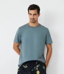 Camiseta Comfort Básica em Algodão Peruano com Manga Curta Verde