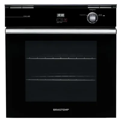 Forno de embutir a gás Brastemp 78 litros Preto com grill e timer touch - BOA84AE - 220V