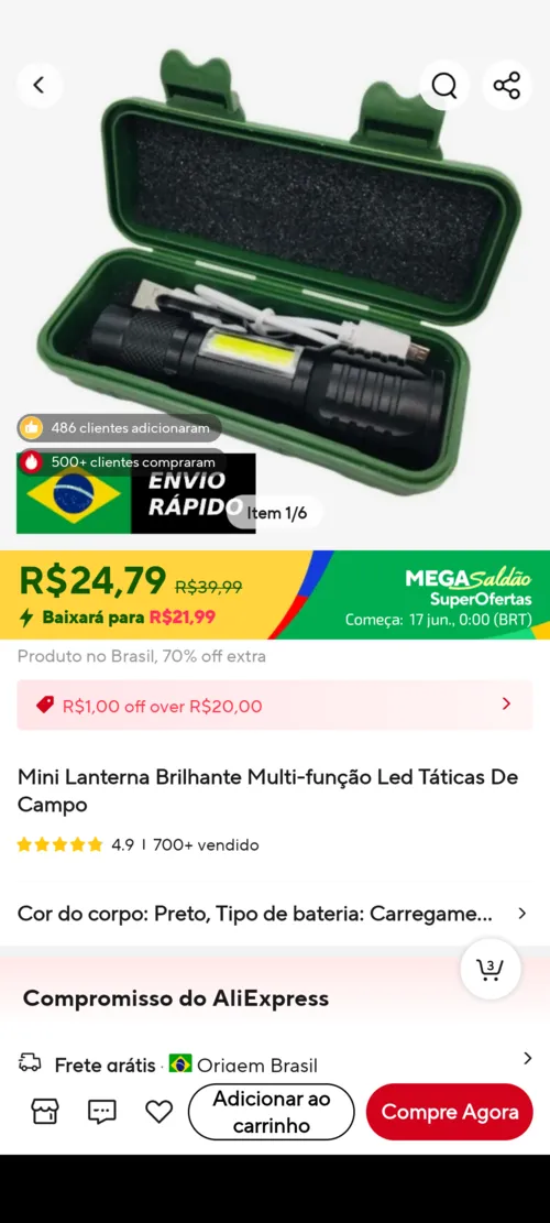 Imagem na descrição da promoção