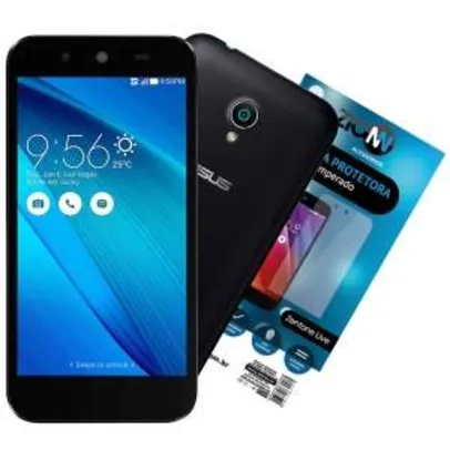 [eFacil] Smartphone Zenfone Live Dual Chip, Preto, 2 GB RAM, 16GB, TV Digital + Película de Vidro - R$ 683