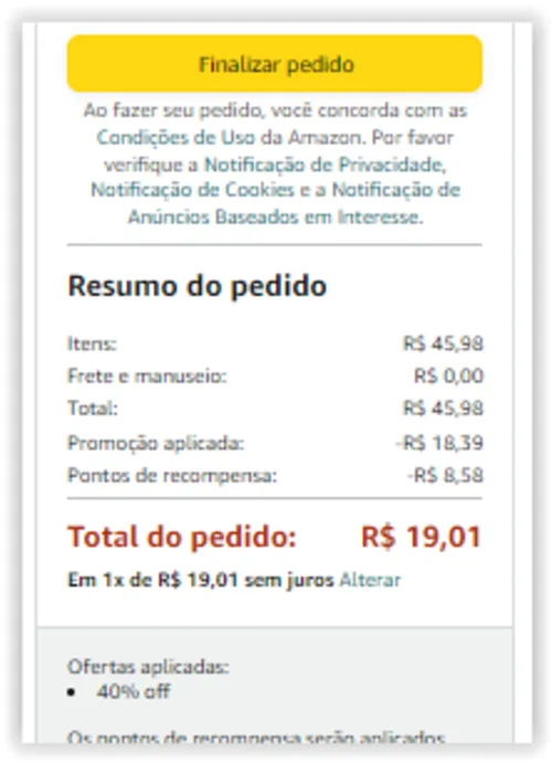 Imagem na descrição da promoção