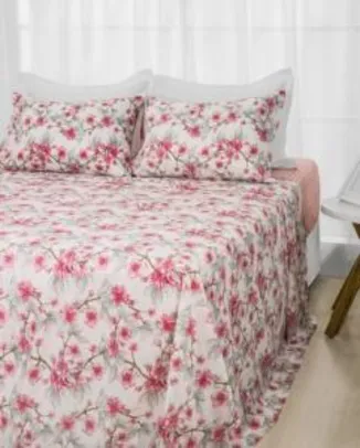 Jogo De Cama Queen Microfibra Floral | R$40