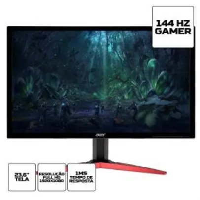 [Loja Oficial] Monitor Gamer Acer Kg241q Full Hd 144hz 1ms Hdmi Displayport por R$ 989