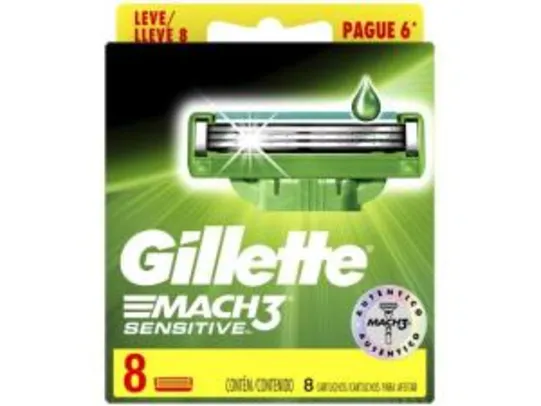 (1ª Compra) Carga Gillette Mach3 Sensitive - 8 Unidades