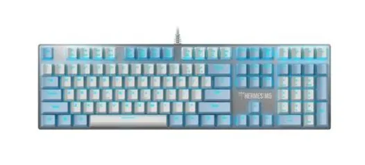 Teclado Mecânico Gamer Gamdias Hermes M5, LED Ice Blue, Switch Blue, Branco e Azul - HERMES M5 WB (U