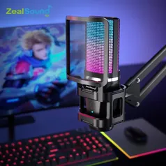Zealsound-Microfone de Gravação RGB com Braço Articulado