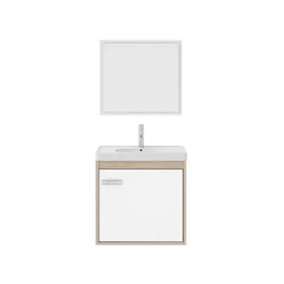 Kit Gabinete para Banheiro com Espelho Berlin & Branco Capella Ceroch | R$ 130