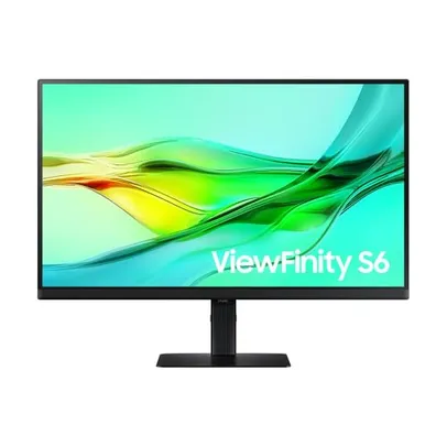 Monitor Samsung Viewfinity S6, 27, QHD, Display Port, Ajuste de Altura, USB-C (90W), USB Hub, HDMI