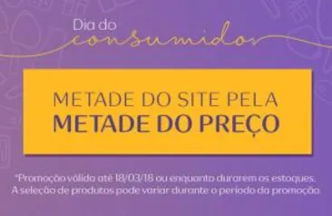 Semana do consumidor Natura - Metade do site pela metade do preço