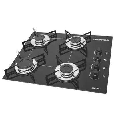 Fogão Cooktop 4 Bocas Chamalux Preto Bivolt