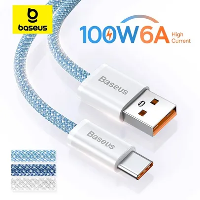 [Combo/primeira compra] Cabo Baseus 100W USB A USB C USB-C PD Cabo de carregamento rápido 