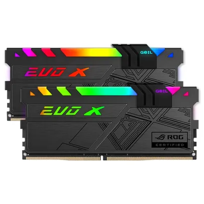 Memória DDR4 Geil EVO X II RGB, 16GB (2x8GB) 3000MHz, ROG CERTIFIED, BLACK | R$509