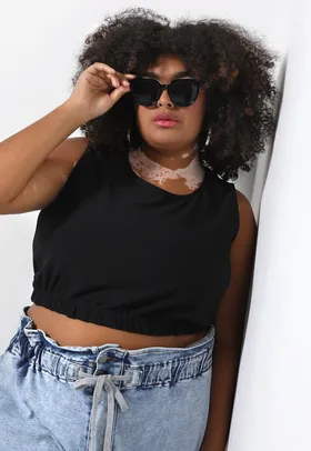 Regata Cropped Forever 21 Plus Lisa Preta