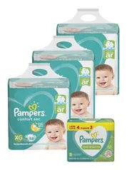 Pampers Xg Confort Sec Super 174 Unidades +192 Lenços Umedecidos