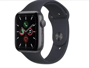 Apple Watch SE 44mm Caixa Cinza-Espacial - Alumínio GPS Pulseira Esportiva Meia-Noite 