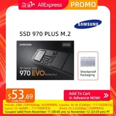 SSD Samsung 970 EVO Plus, 250GB, M.2 NVMe | R$ 375