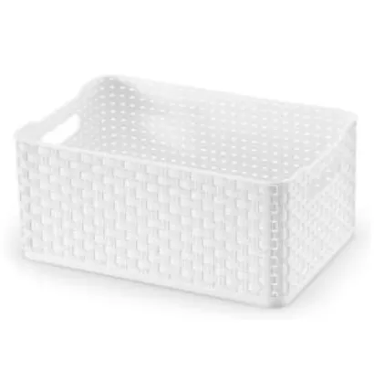 [Prime] Caixa Organizadora 3 Rattan 4,5 Lts Branca Arthi Branco