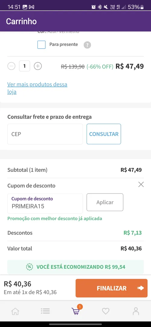 Imagem na descrição da promoção