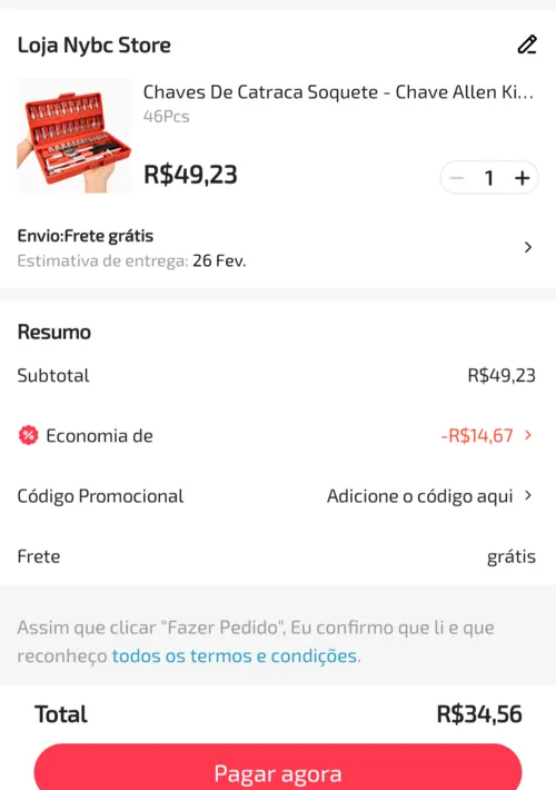 Imagem na descrição da promoção