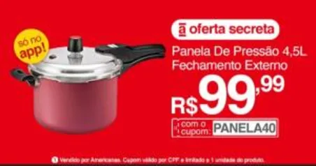 Panela De Pressão Panelux Fechamento Externo 4.5L Alumínio R$100