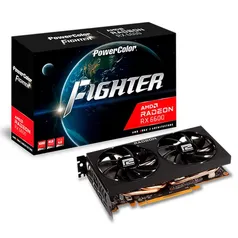 Placa de Vídeo Power Color Fighter AMD Radeon AXRX 6600 3DH, 8GB GDDR6, Preto - AXRX 6600 8GBD6-3DH