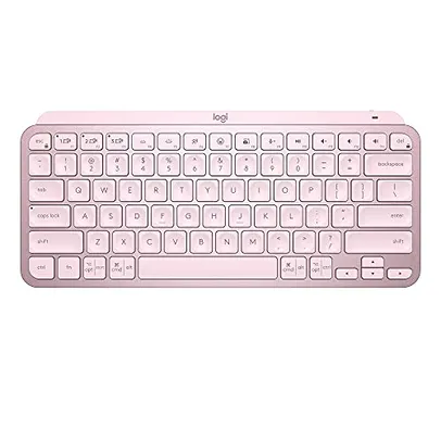 Teclado Logitech MX Keys Mini com Iluminação Inteligente, Bluetooth e USB com Easy-Switch para até 3 dispositivos e Bateria Recarregável - Rosa