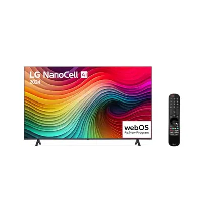 Smart TV 4K 50" LG NanoCell 50NANO80T Processador α5 Ger7 AI Hub de Esportes Alexa/Chromecast integrado webOS 24 Controle Smart Magic