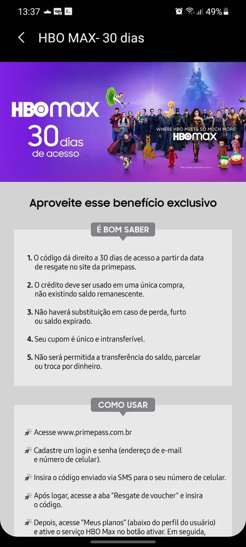 Imagem na descrição da promoção