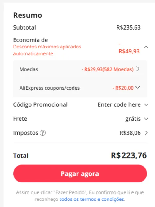 Imagem na descrição da promoção