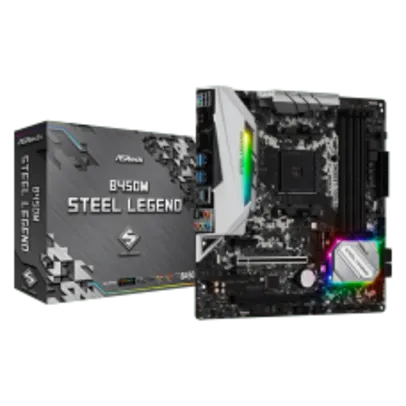 Placa Mãe ASRock B450M Steel Legend, Chipset B450, AMD AM4, mATX, DDR4